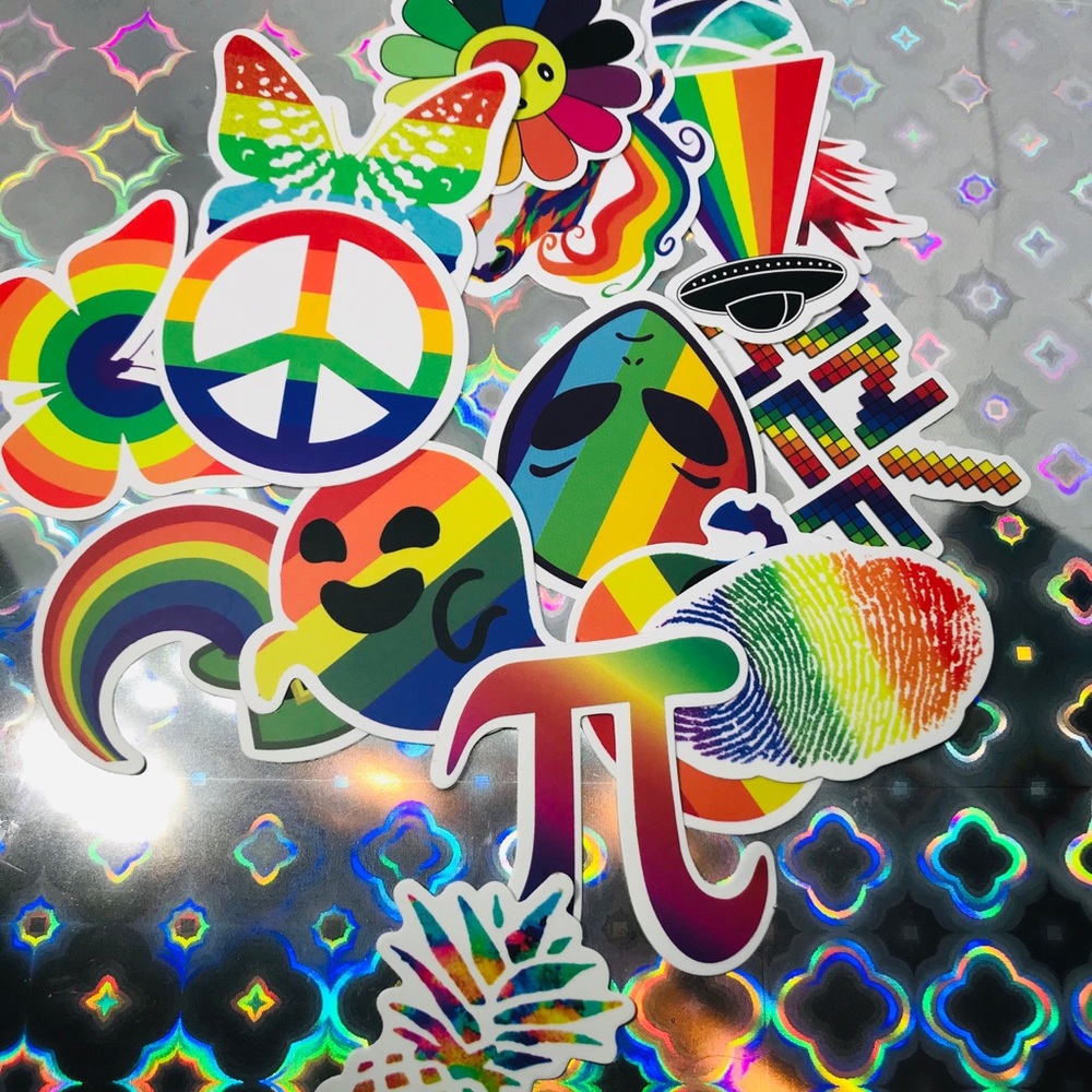 Rainbow Peace Sign Hand Vibrant Pride Single Decor Design Accent Sticker - Picture 9 of 10